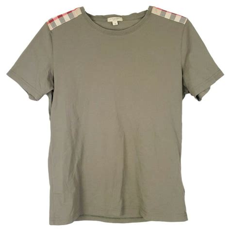 burberry shoulder patch shirt|Check Label Cotton T.